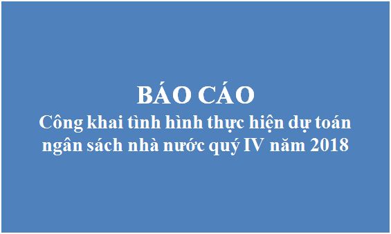 Báo cáo công khai tình hình thực hiện dự toán ngân sách nhà nước quý IV năm 2018